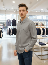 CALVIN KLIN JEANS SOLID GREY PLAIN SHIR